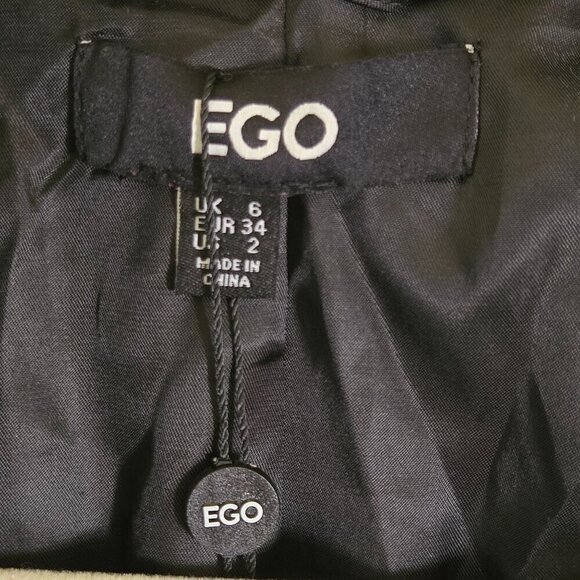 Ego NWT Pu Leather Black Croc Embossed Full Length Belted Trench Coat Size 2 - Picture 5 of 7